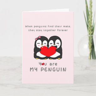 Pinguine finden ihren Partner und bleiben für imme Feiertagskarte