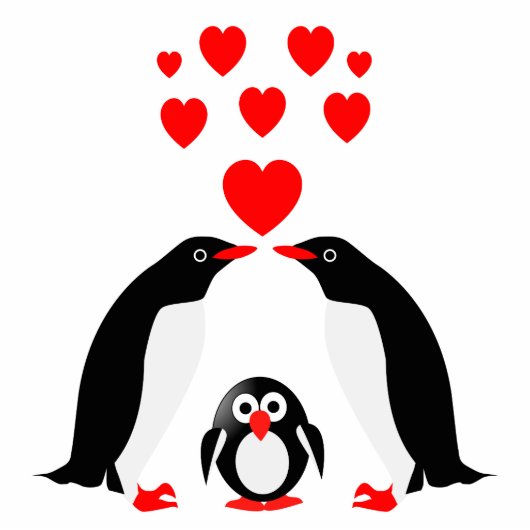 Pinguine Freistehende Fotoskulptur (Vorne)