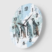 Pinguine Friends Forever Große Wanduhr (Winkel)