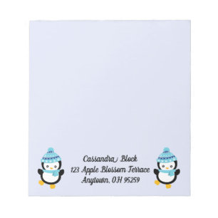 Pinguine für den Winter auf Lilac Notizblock