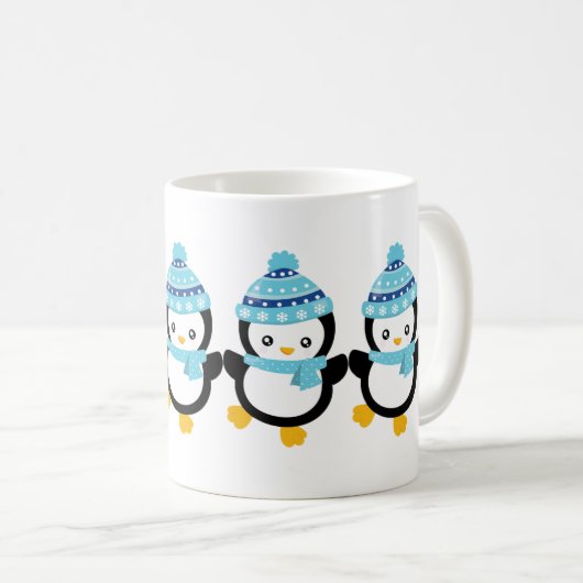 Pinguine für den Winter Kaffeetasse (VorderseiteRechts)