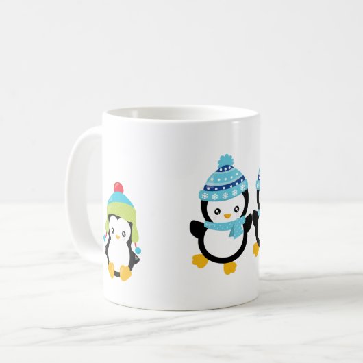 Pinguine für den Winter Kaffeetasse (Vorderseite Links)