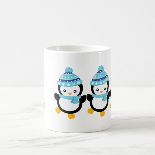 Pinguine für den Winter Kaffeetasse (Mittel)