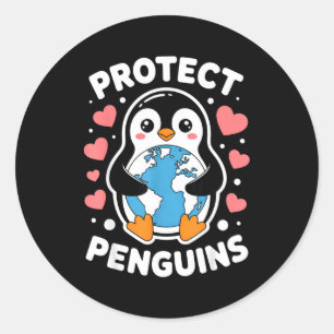 Pinguine für Tierliebhaber schützen - Süße Erhaltu Runder Aufkleber