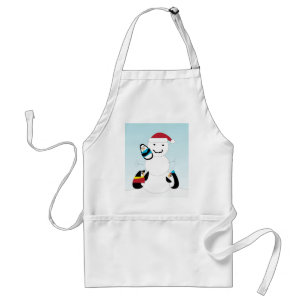 Pinguine Gebäude eine Snowman-Schürze Schürze