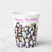 Pinguine Geburtstagsparteierpapierkopien - Benutze Pappbecher (Rückseite)