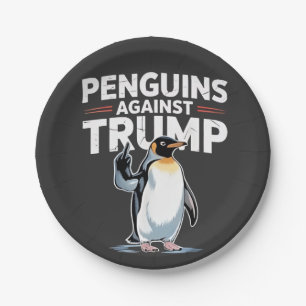 Pinguine gegen Trump Anti-Trump-Widerstandstruppen Pappteller