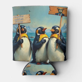 Pinguine gegen Trump Dosenkühler