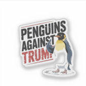 Pinguine gegen Trump gegen Trump USA Aufkleber (Vorderseite)