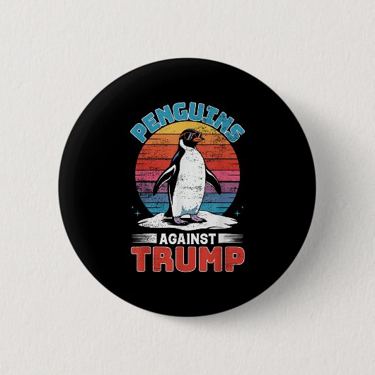 Pinguine gegen Trump Pinguin tappen gegen Tr Button (Vorderseite)