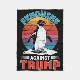 Pinguine gegen Trump Pinguin tappen gegen Tr Fleecedecke