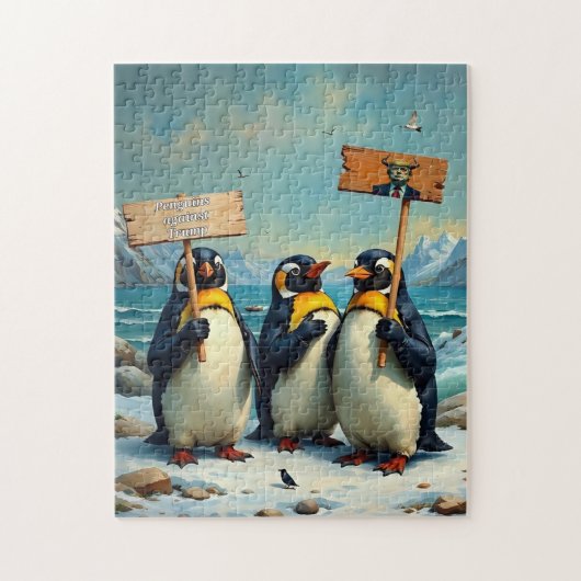 Pinguine gegen Trump Puzzle (Vertikal)