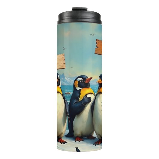 Pinguine gegen Trump Thermosbecher (Vorderseite)