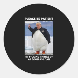 Pinguine gegen Zölle Anti-Trump-Protest Hände Runder Aufkleber