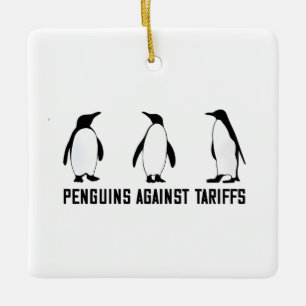 Pinguine gegen Zölle Anti Trump Steuernx Politik Keramikornament
