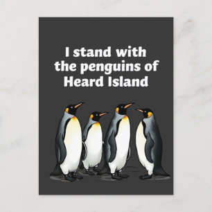 Pinguine gegen Zölle und Trump-Garten-Flagge Feiertagspostkarte