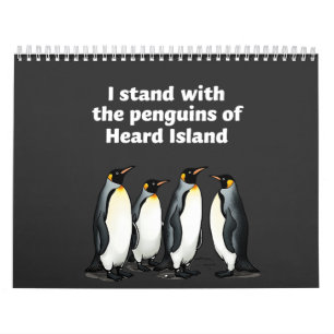 Pinguine gegen Zölle und Trump-Garten-Flagge Kalender