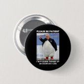 Pinguine gegen Zölle und Trumpf-Protesthänder Button (Vorne & Hinten)