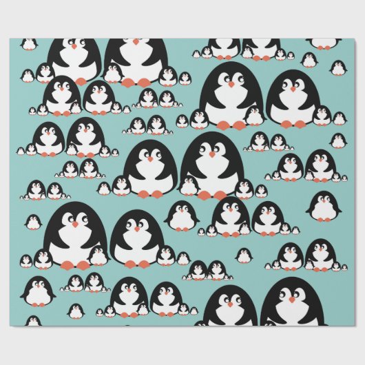 Pinguine Geschenkpapier (Flach)