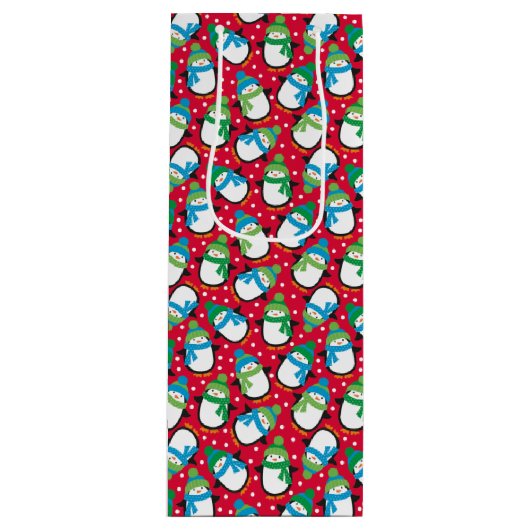 Pinguine Geschenktüte Für Weinflaschen (Vorderseite)