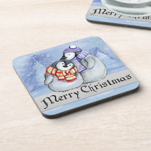 Pinguine Getränkeuntersetzer (Linke Seite)