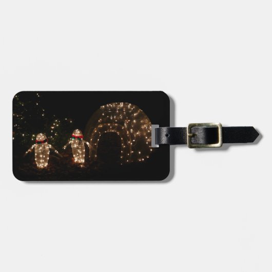 Pinguine Holiday Light Display Gepäckanhänger (Vorderseite horizontal)