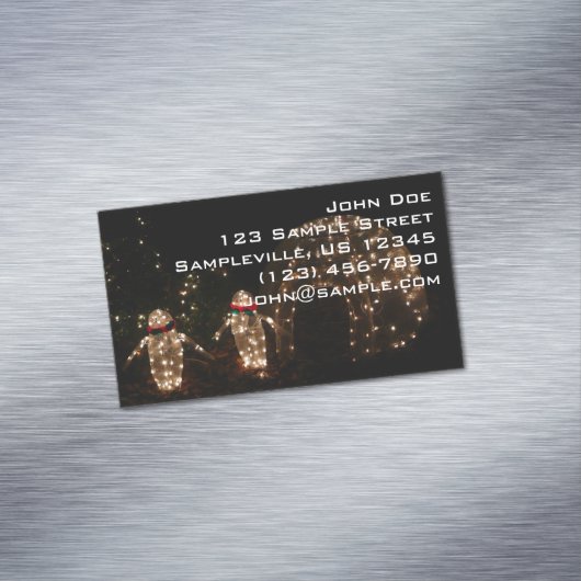 Pinguine Holiday Light Display Magnetische Visitenkarte (Beispiel)