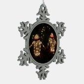 Pinguine Holiday Light Display Schneeflocken Zinn-Ornament (Links)