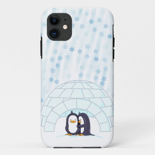 Pinguine im Iglu beim Schneien Case-Mate iPhone Hülle (Rückseite)