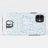 Pinguine im Iglu beim Schneien Case-Mate iPhone Hülle (Rückseite (Horizontal))