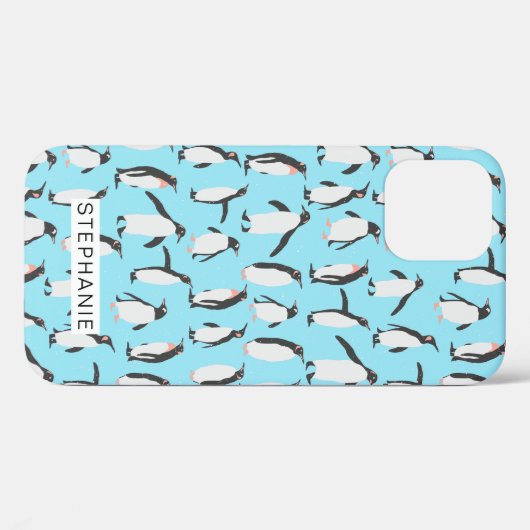 Pinguine im Schneemuster Case-Mate iPhone Hülle (Rückseite (Horizontal))