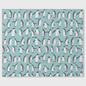 Pinguine im Schneemuster Geschenkpapier (Flach)