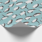 Pinguine im Schneemuster Geschenkpapier (Ecke)