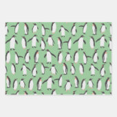 Pinguine im Schneemuster Geschenkpapier Set (Vorderseite 2)