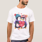 Pinguine im T - Shirt der Liebe (Vorderseite)