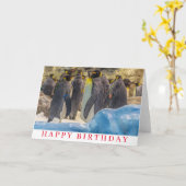 Pinguine im Zoo-Geburtstagskarte Karte (Gelbe Blume)