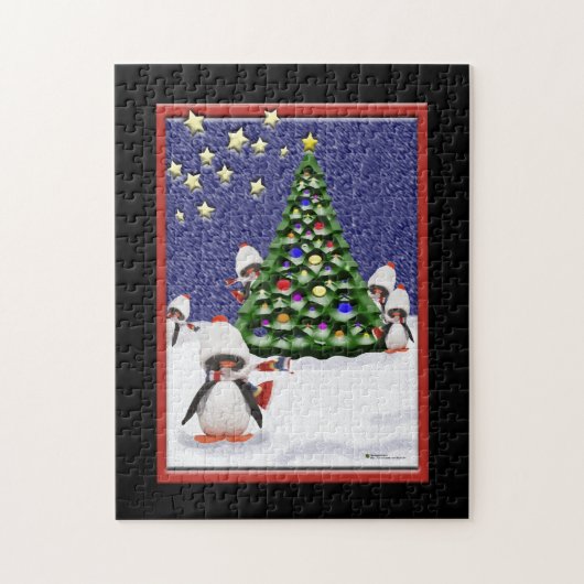 Pinguine in Christmasland Puzzle (Vertikal)