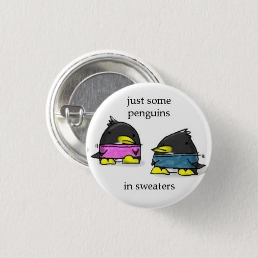 Pinguine in den Strickjacken Button (Vorne & Hinten)