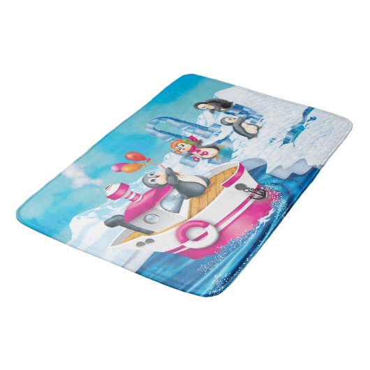 Pinguine in der Antarktis Badematte (Schrägansicht)