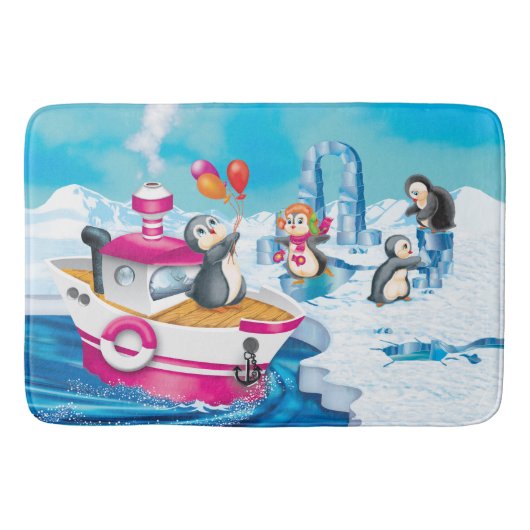 Pinguine in der Antarktis Badematte (Vorderseite)