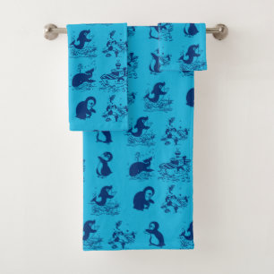 Pinguine in der Antarktis Badhandtuch Set