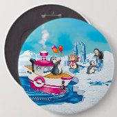 Pinguine in der Antarktis Button (Vorne & Hinten)