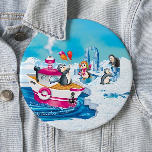 Pinguine in der Antarktis Button (Beispiel)