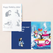 Pinguine in der Antarktis Folienkarte (Anzeige)