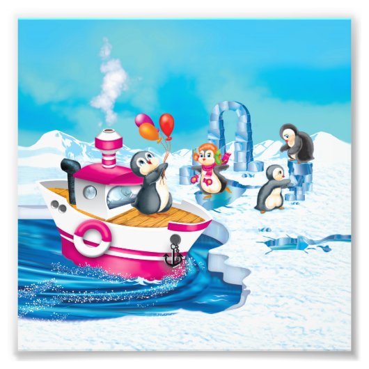 Pinguine in der Antarktis Fotodruck (Vorne)