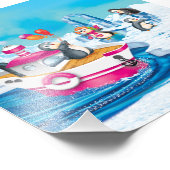 Pinguine in der Antarktis Fotodruck (Ecke)