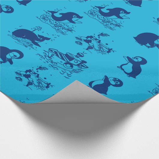 Pinguine in der Antarktis Geschenkpapier (Ecke)