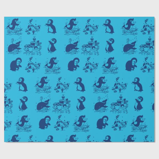 Pinguine in der Antarktis Geschenkpapier (Flach)