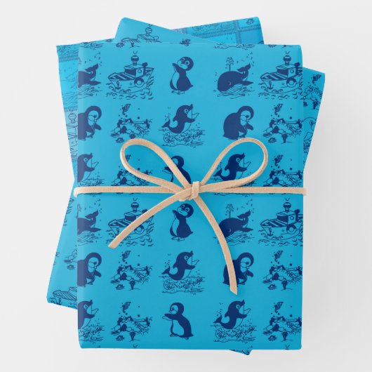 Pinguine in der Antarktis Geschenkpapier Set (Beispiel)