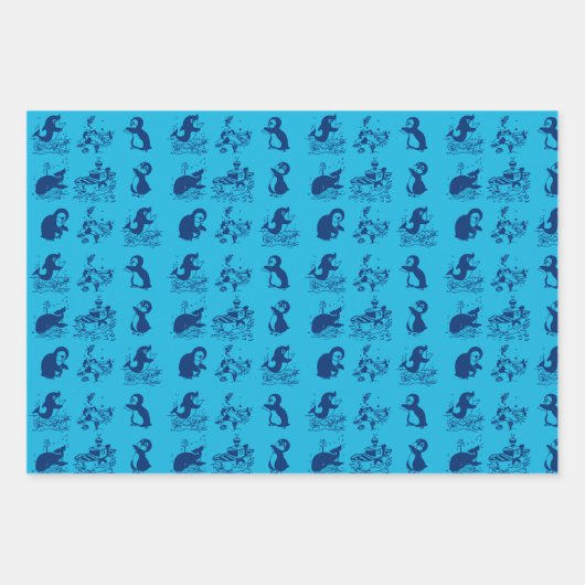 Pinguine in der Antarktis Geschenkpapier Set (Vorderseite)